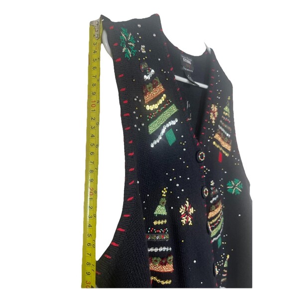 Original Studio Joy 90s Vintage Ugly Christmas Festive Holiday Sweater Vest XL - Picture 16 of 16